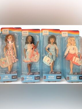 All 4 Cute fun Aldi fashion dolls